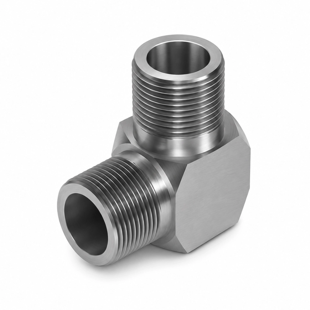 1/4" BSPT Male to Male 90° Compact Hydraulic Adaptor 1/4" BSPT Male to Male 90° Compact Hydraulic Adaptor