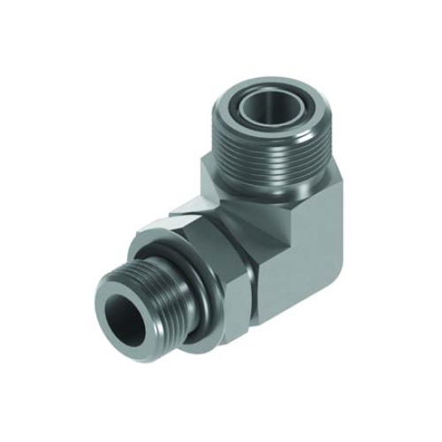 9/16 Orfs x 1/4 BSP M/M 90° Positional Elbow Hydraulic Adaptor 9/16 Orfs x 1/4 BSP M/M 90° Positional Elbow Hydraulic Adaptor