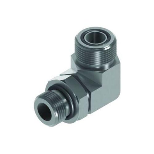 9/16 Orfs x 7/16 UNF M/M 90° Positional Elbow Hydraulic Adaptor 9/16 Orfs x 7/16 UNF M/M 90° Positional Elbow Hydraulic Adaptor