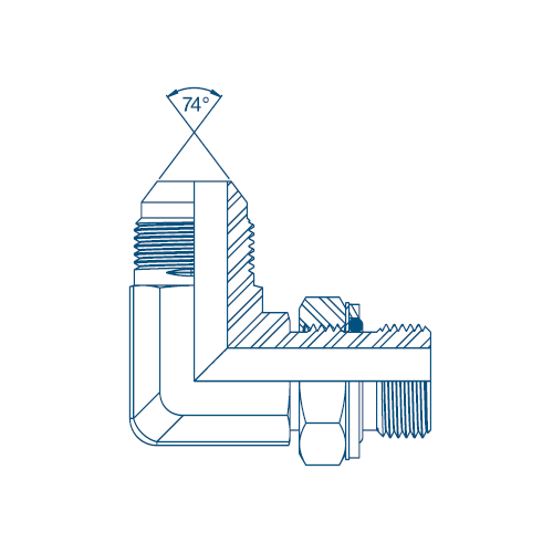 7/16 JIC x 1/8 BSP M/M 90° Positional Forged Elbow Hydraulic Adaptor
