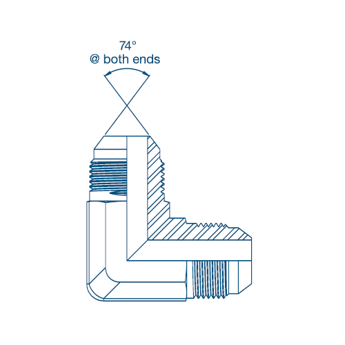 7/16 JIC x 7/16 JIC M/M 90° Forged Elbow Hydraulic Adaptor