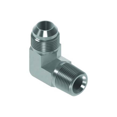 1/8 NPTF x 7/16 JIC M/M 90° Forged Elbow Hydraulic Adaptor 1/8 NPTF x 7/16 JIC M/M 90° Forged Elbow Hydraulic Adaptor