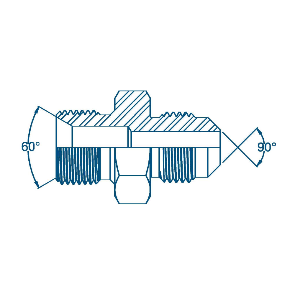 3/8 BSP x 5/8 SAE 45° Ext Flare M/M Hydraulic Adaptor 3/8 BSP x 5/8 SAE 45° Ext Flare M/M Hydraulic Adaptor