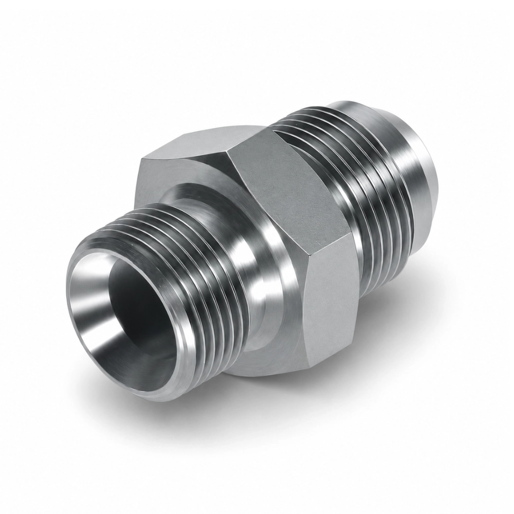 1/8" BSP x 7/16" JIC Male to Male Restrictor Blank Hydraulic Adaptor 1/8" BSP x 7/16" JIC Male to Male Restrictor Blank Hydraulic Adaptor