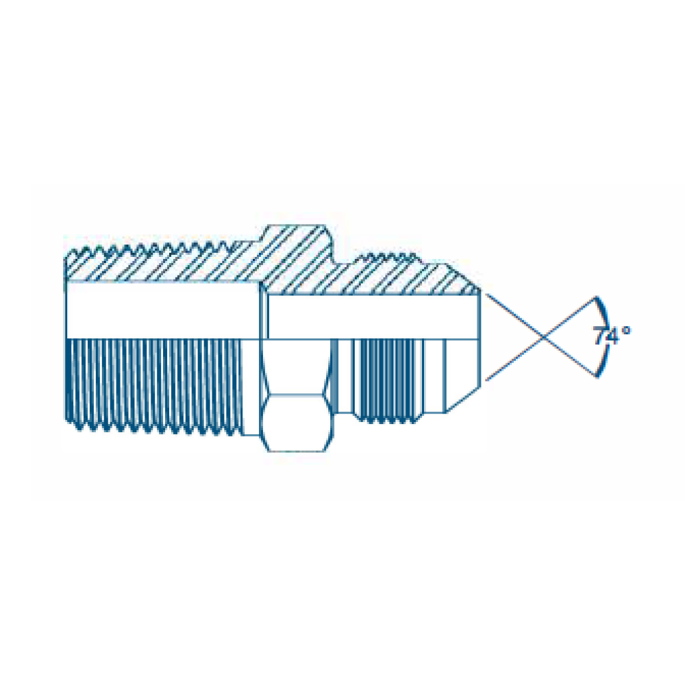1/4 BSPT x 1/2 JIC M/M Hydraulic Adaptor