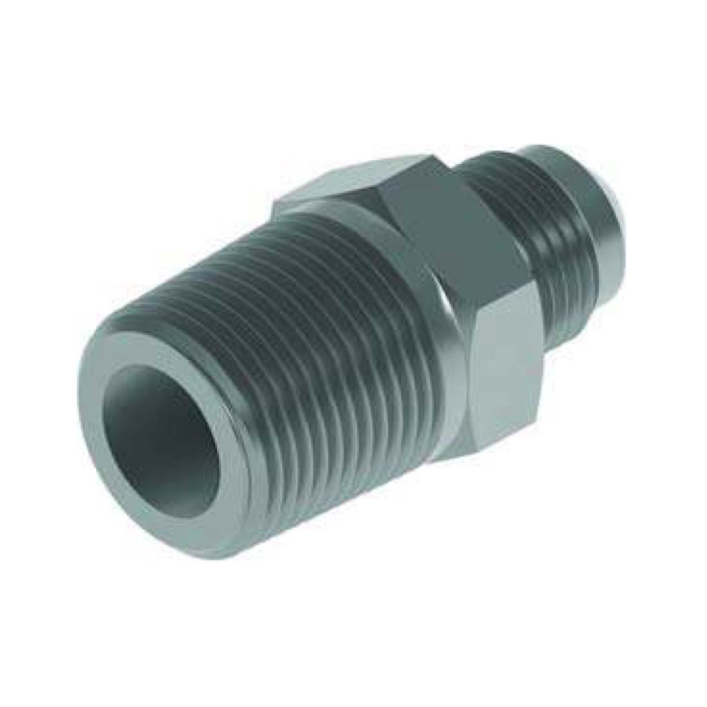 1/4 BSPT x 5/8 SAE 45° Ext Flare M/M Hydraulic Adaptor 1/4 BSPT x 5/8 SAE 45° Ext Flare M/M Hydraulic Adaptor