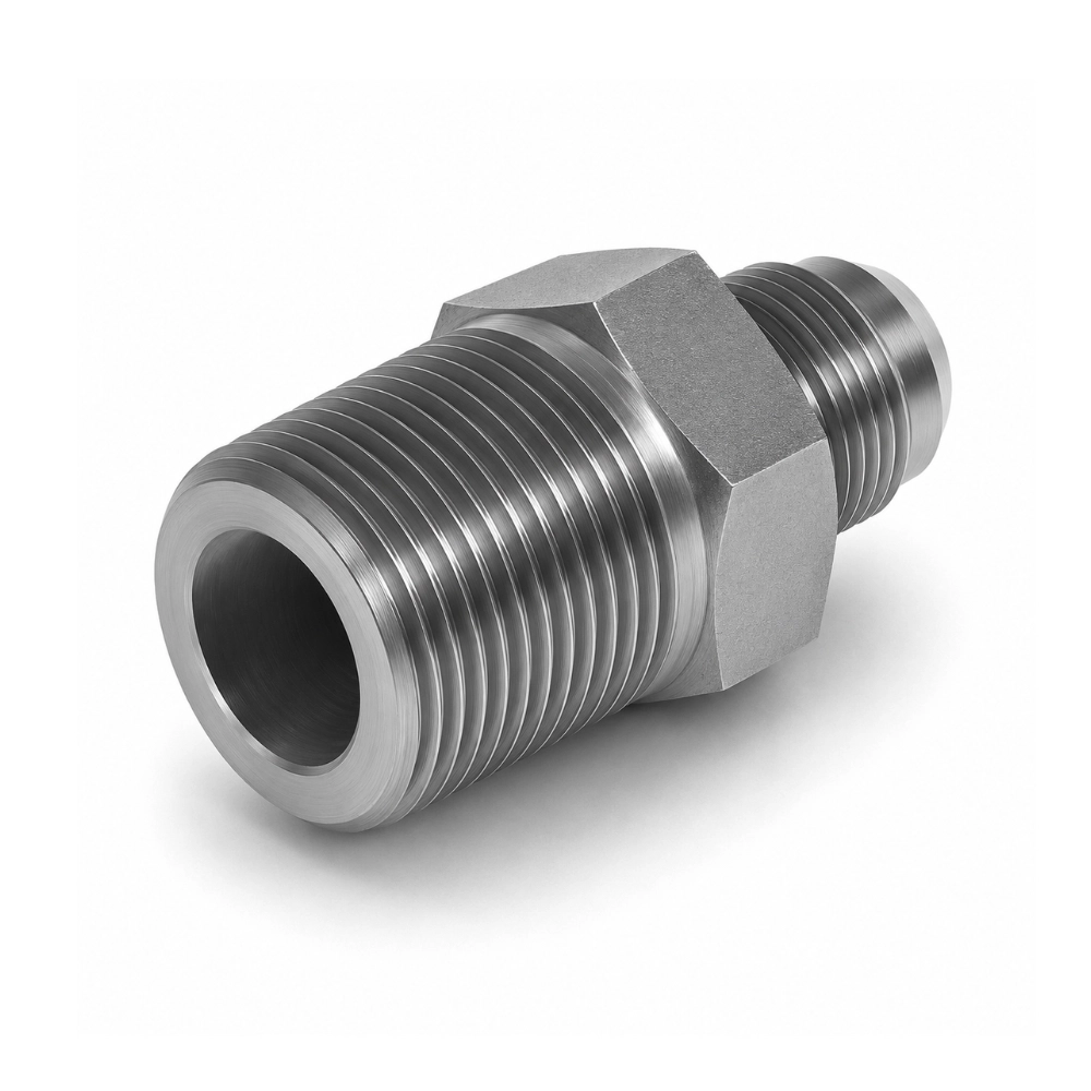 1/4" BSPT x 5/8" SAE 45° External Flare Male to Male Hydraulic Adaptor 1/4" BSPT x 5/8" SAE 45° External Flare Male to Male Hydraulic Adaptor