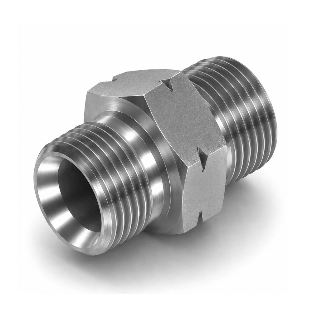 M10 1.5mm Pitch x 1/4" BSP Male to Male Hydraulic Adaptor M10 1.5mm Pitch x 1/4" BSP Male to Male Hydraulic Adaptor