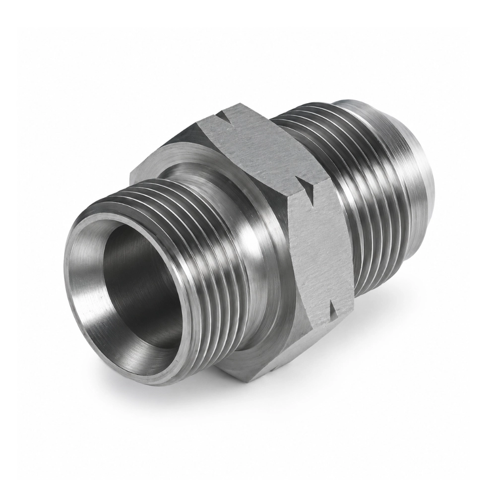 M10 1.5mm Pitch x 7/16" JIC Male to Male Hydraulic Adaptor M10 1.5mm Pitch x 7/16" JIC Male to Male Hydraulic Adaptor