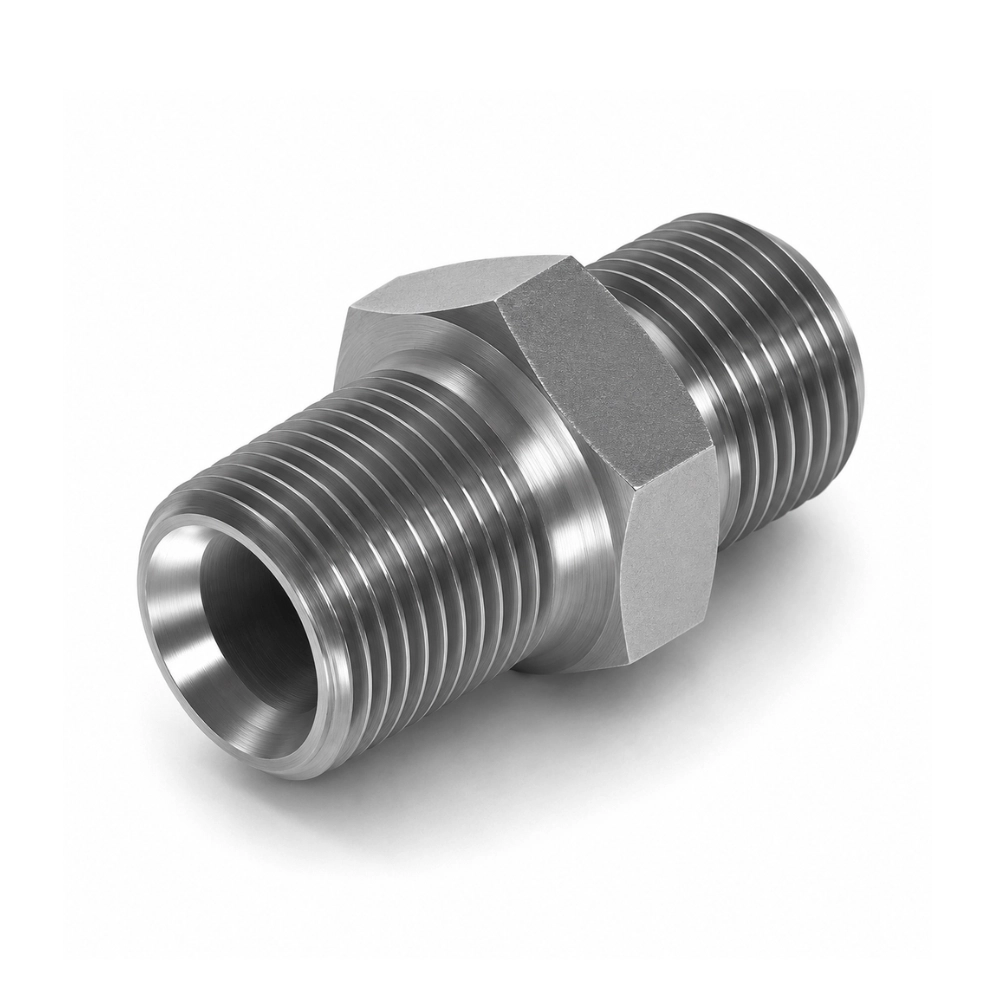 1/8" NPTF x 1/8" BSP Male to Male Hydraulic Adaptor 1/8" NPTF x 1/8" BSP Male to Male Hydraulic Adaptor
