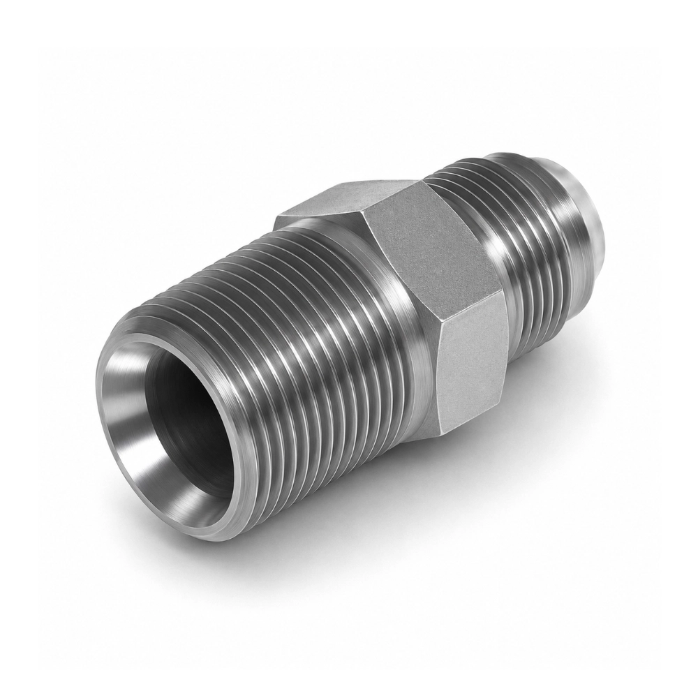 1/8" NPTF x 7/16" JIC Male to Male Hydraulic Adaptor