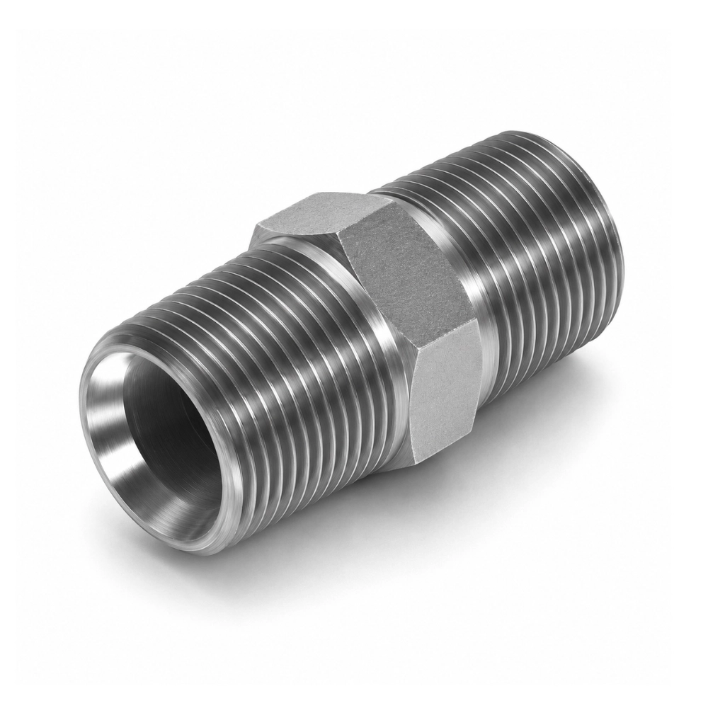 1/8" NPTF Male to Male Hydraulic Adaptor 1/8" NPTF Male to Male Hydraulic Adaptor