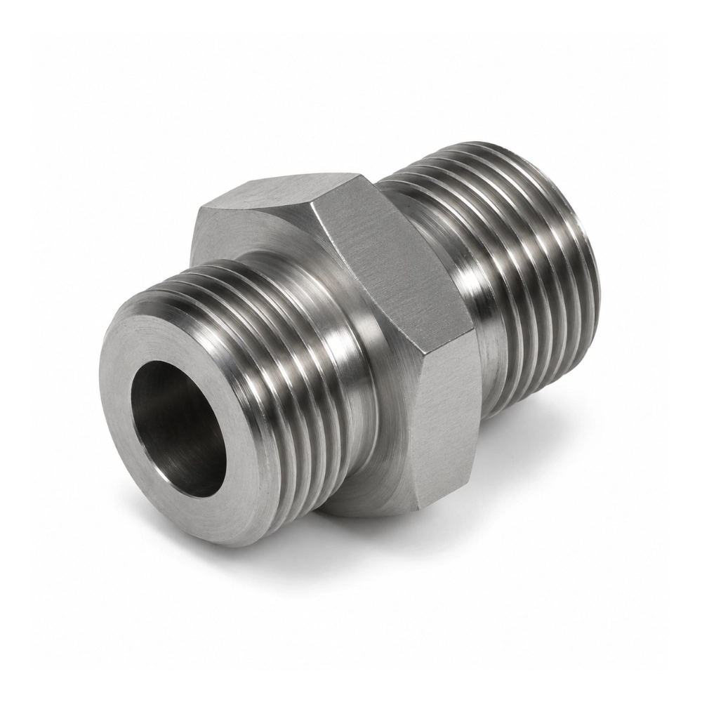 3/8" SAE SORB Less O-Ring x 1/4" BSP Male to Male Hydraulic Adaptor 3/8" SAE SORB Less O-Ring x 1/4" BSP Male to Male Hydraulic Adaptor