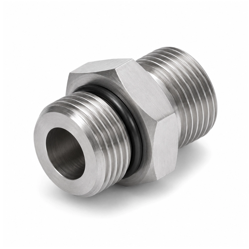 1-1/16" SAE SORB with O-Ring x 1" BSP Male to Male Hydraulic Adaptor 1-1/16" SAE SORB with O-Ring x 1" BSP Male to Male Hydraulic Adaptor