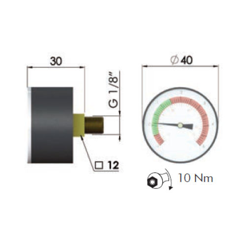 MPA Filtrec Pressure/Vacuum Clogging Indicator, Pressure Gauge, (-1/-0.2B)(-0.2/1.4B)(1.5/5B), 1/8 BSP Rear Entry MPA Filtrec Pressure/Vacuum Clogging Indicator, Pressure Gauge, (-1/-0.2B)(-0.2/1.4B)(1.5/5B), 1/8 BSP Rear Entry