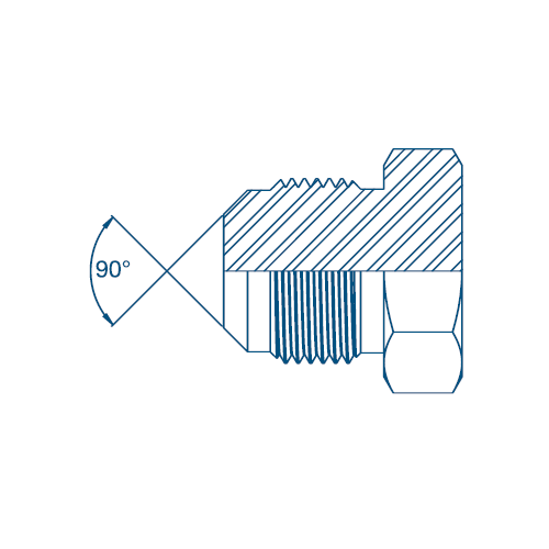 5/8 SAE 45° Ext Flare Solid Plug Hydraulic Adaptor