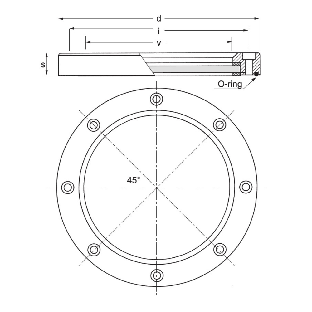 Hydraulic OBLO 148mm Inspection porthole or liquid-level
