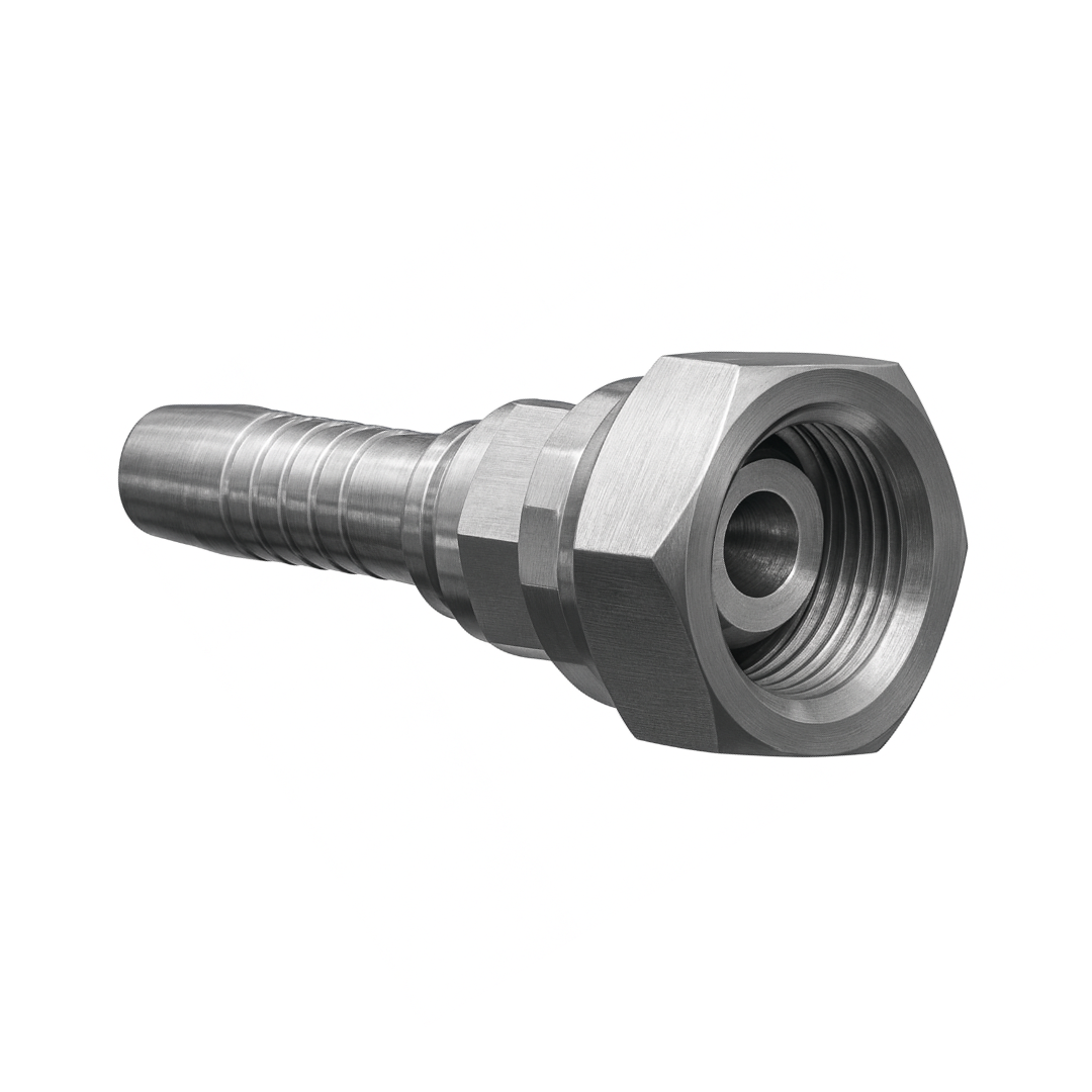 Vincke Stainless Steel Straight Swivel Female Fitting, 1/4" BSP to 1/4" Hose