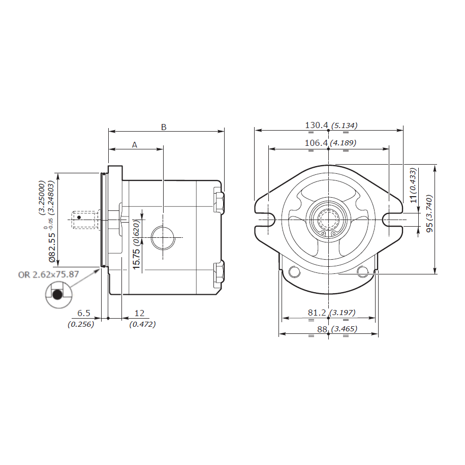Galtech Alu 2SPA Front Flange SAEA-OR 2 BOLT C/W 8 Bar Nitrile Shaft Seal Galtech Alu 2SPA Front Flange SAEA-OR 2 BOLT C/W 8 Bar Nitrile Shaft Seal
