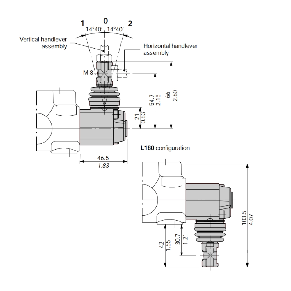 Walvoil SDM080 Lever Control Kit, Type L