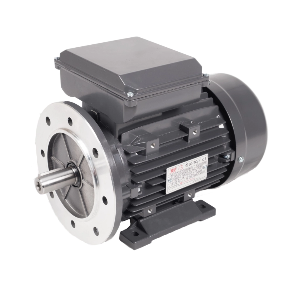 Single Phase 230v Electric Motor, 0.55Kw 4 Pole 1330rpm with Flange & Foot Mount, Perm/Cap