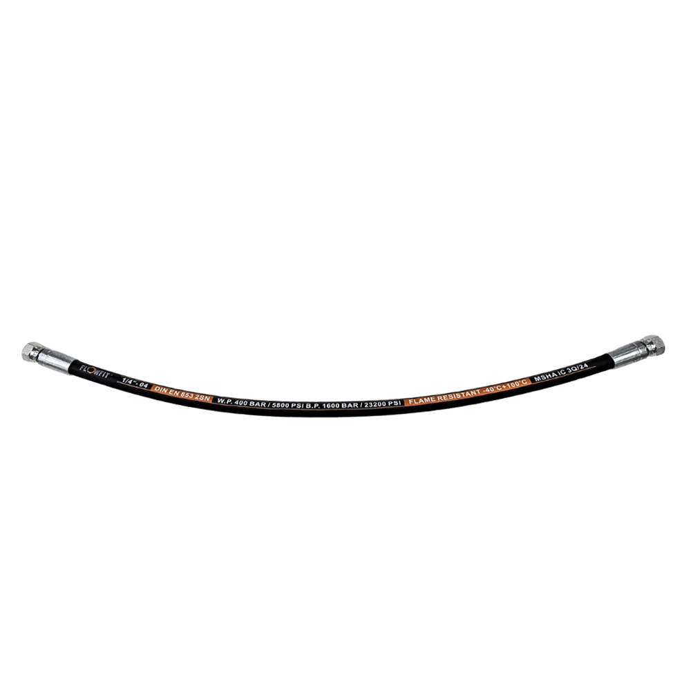 Flowfit 1/4 Hose Assembly with 1/4 BSP Straight x 1/4 BSP Straight Fittings 0.25m