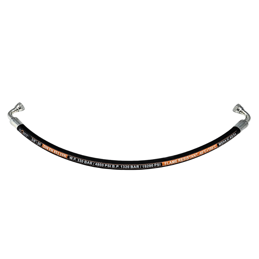 Flowfit 3/8 Hose Assembly with 3/8 BSP 90 x 3/8 BSP 90 Elbow Fittings 0.25m