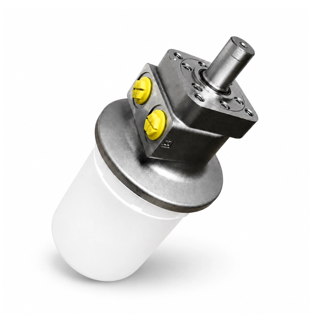 50CC Stainless Steel 4 Bolt Square Mount Hydraulic Motor, 1" Parallel Keyed Shaft, Low Speed High Torque