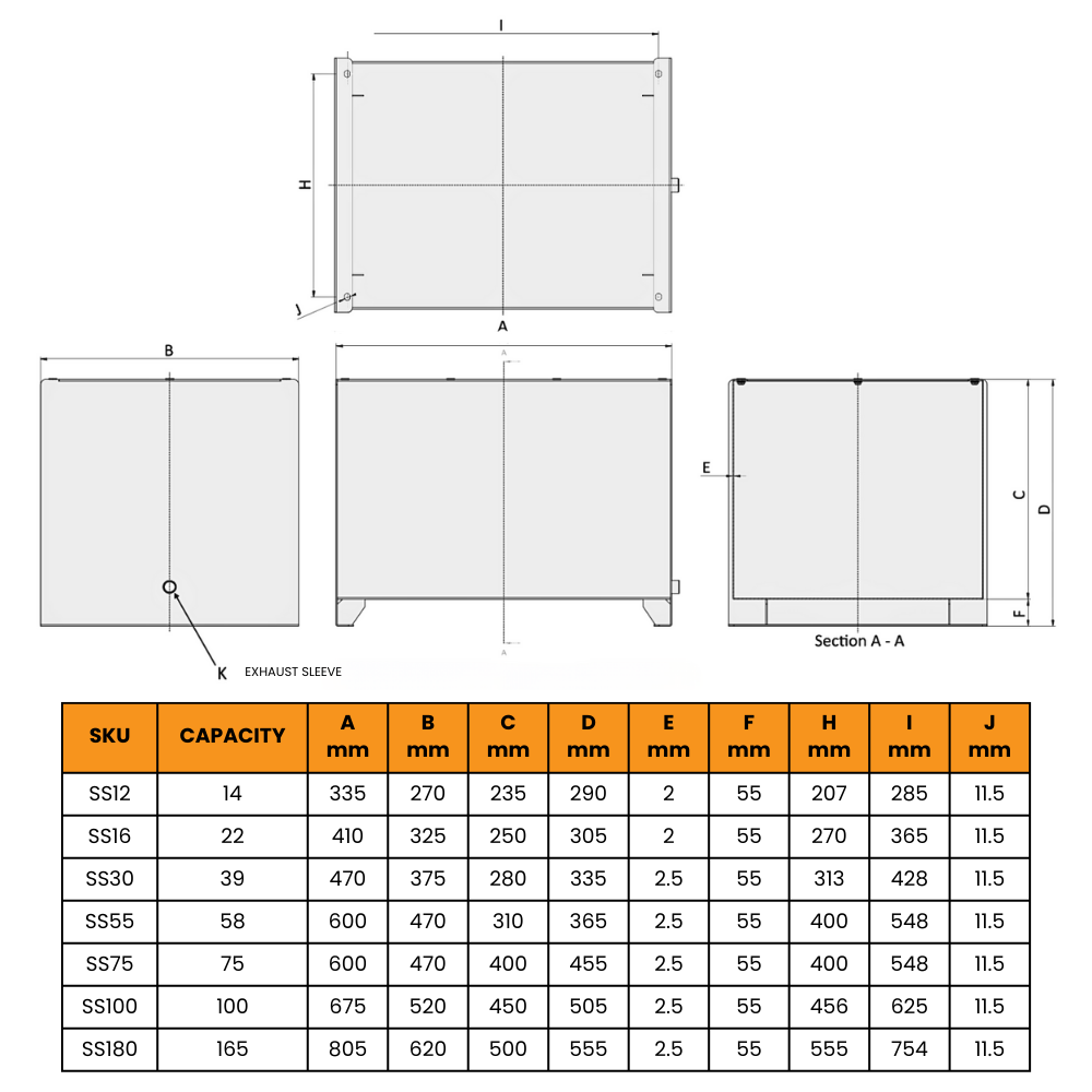 Hydraulic stainless steel tank 14 litre oil capacity with drain plug, tank lid and gasket