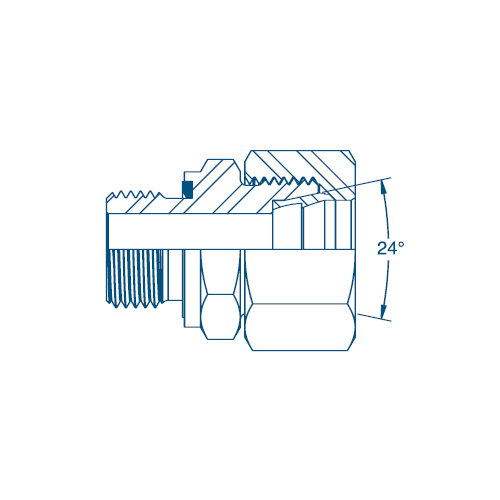 M14 (6S) x 1/4 BSP Captive Seal 3869 M/M - Complete Hydraulic Adaptor M14 (6S) x 1/4 BSP Captive Seal 3869 M/M - Complete Hydraulic Adaptor