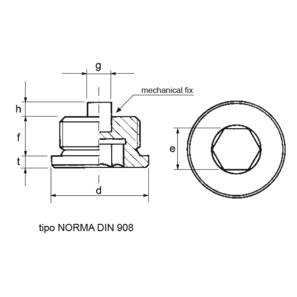 Hydraulic magnetic oil-drain plug with hex slot, 2" BSP, TCEM8G