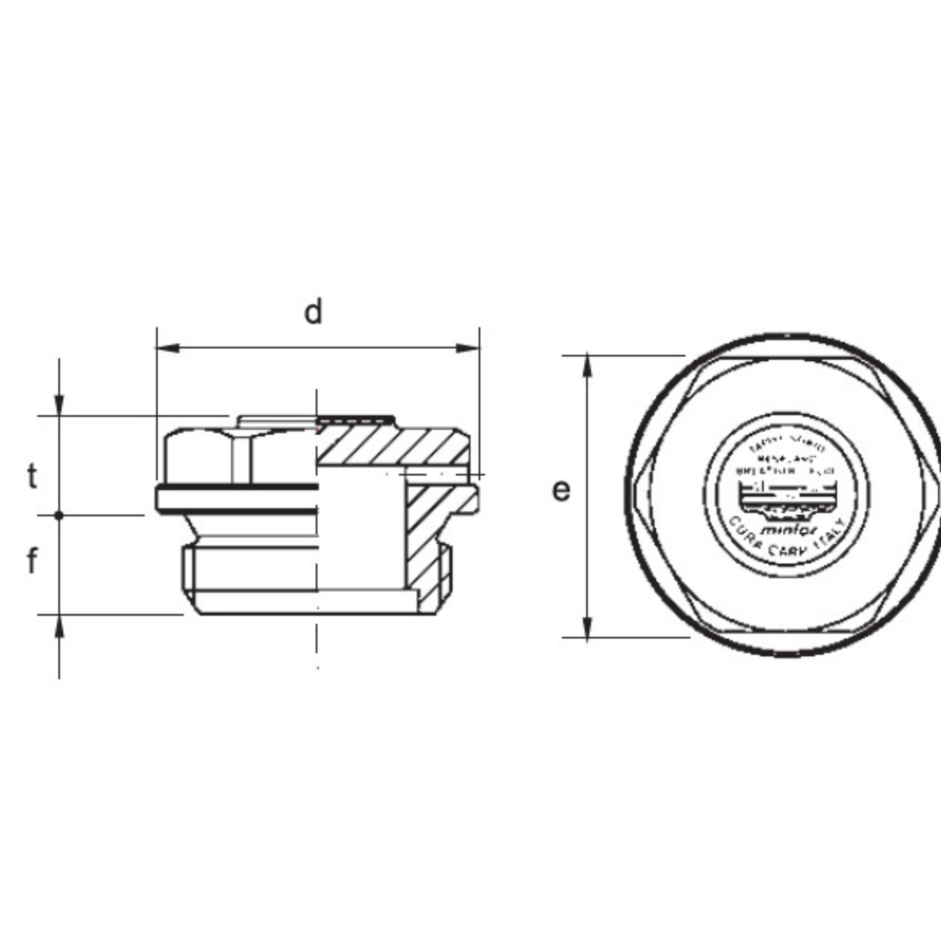 Hydraulic filling plug with breather and polyged head, 3/4" BSP, TCF/F4G