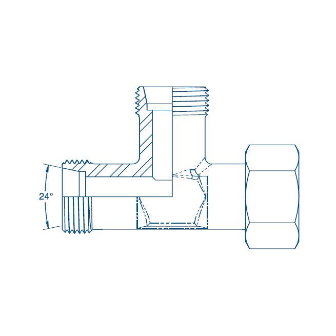 M14 (6S) M/F/M Tee - Body Hydraulic Adaptor M14 (6S) M/F/M Tee - Body Hydraulic Adaptor
