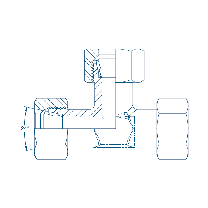 M14 (6S) M/F/M Tee - Complete Hydraulic Adaptor M14 (6S) M/F/M Tee - Complete Hydraulic Adaptor