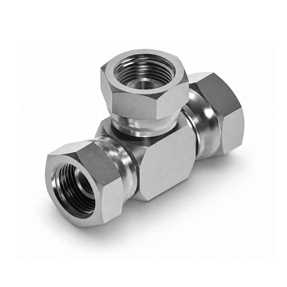 1/8" BSP Swivel Female x Swivel Female x Swivel Female Tee Hydraulic Adaptor