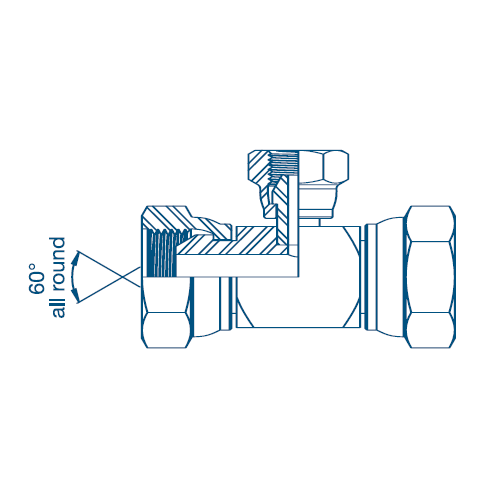 3/8 x 3/8 x 1/4 BSP F/F/F Tee