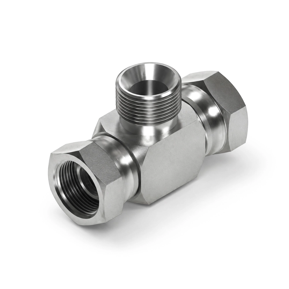 1/4" BSP Swivel Female x Swivel Female x Male Tee Hydraulic Adaptor