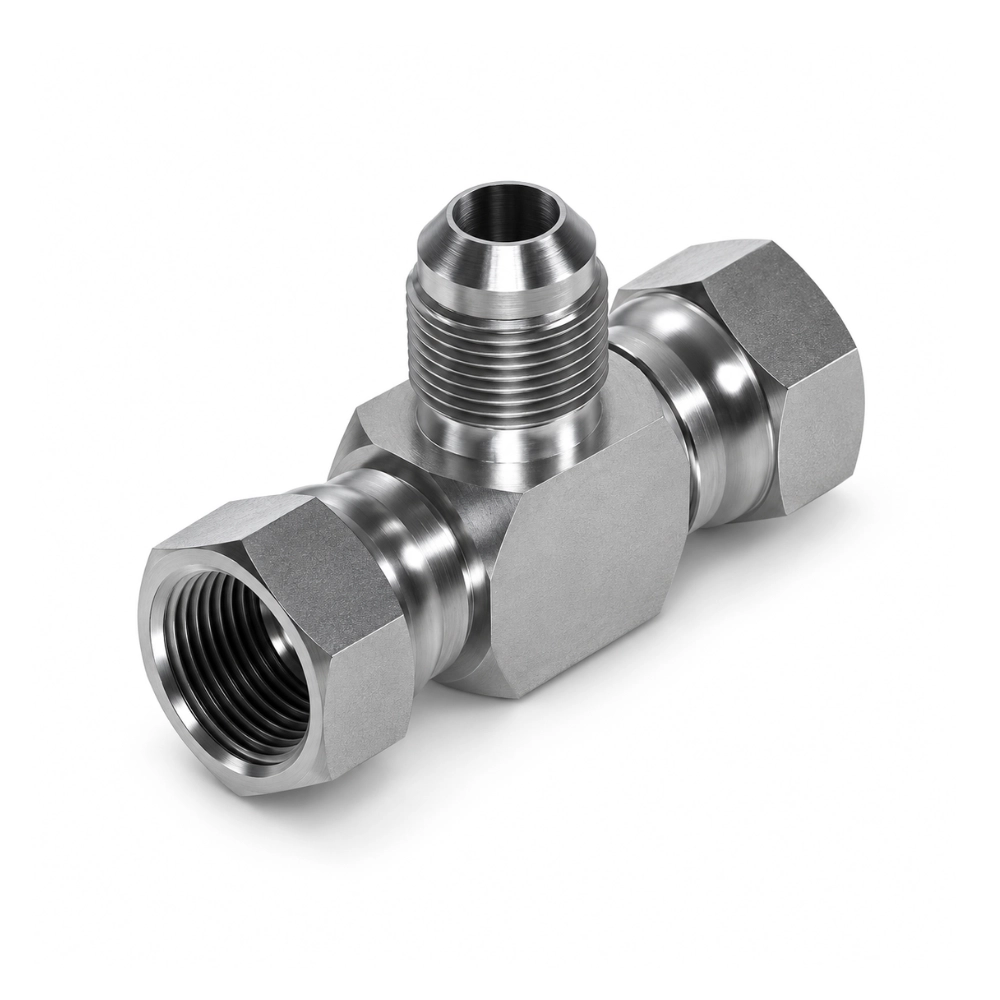 7/16" JIC Swivel Female x Swivel Female x Male Tee Hydraulic Adaptor 7/16" JIC Swivel Female x Swivel Female x Male Tee Hydraulic Adaptor