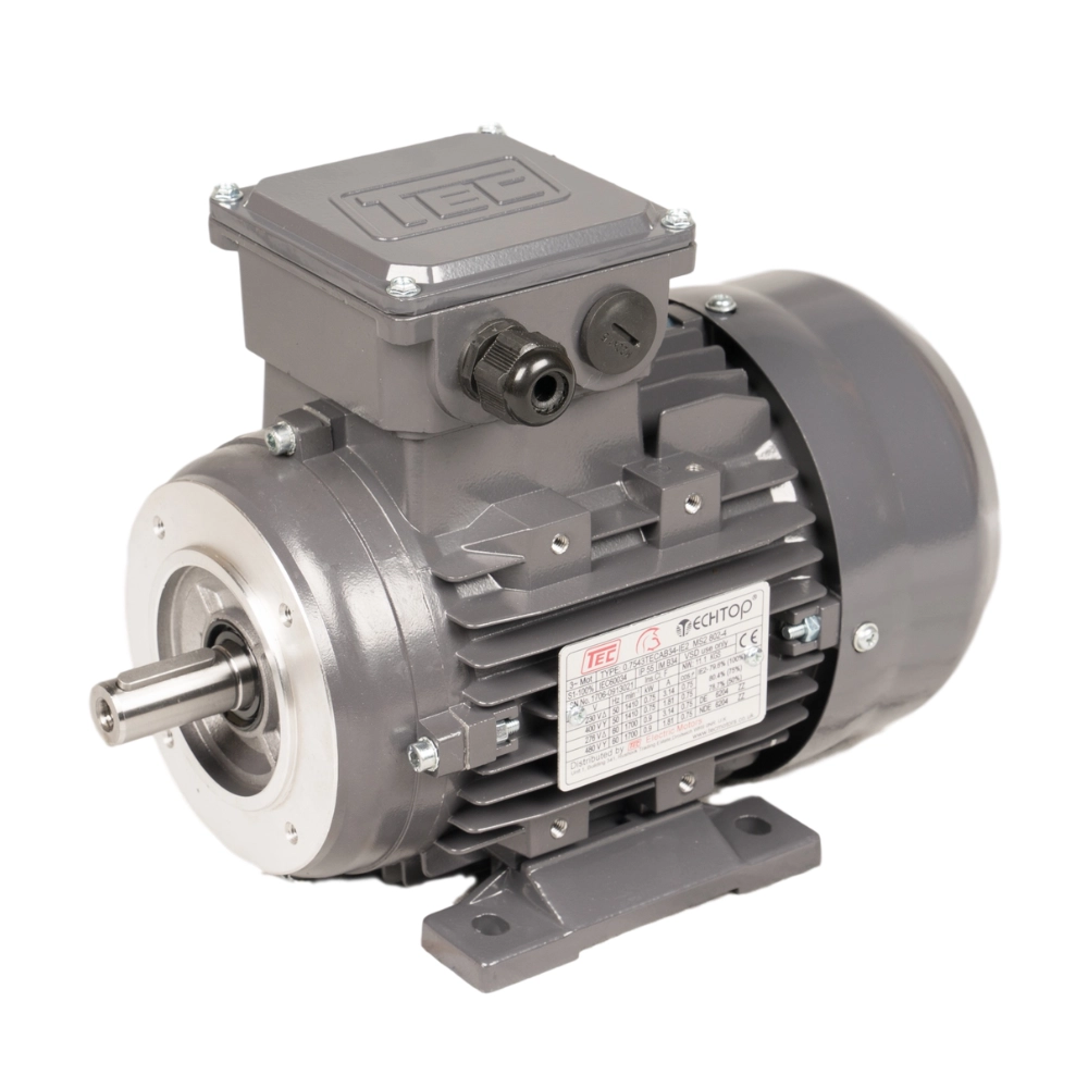 Three Phase 400v Electric Motor, 0.75KW , D80 Frame, 4 pole 1440rpm with face and foot mount IE3