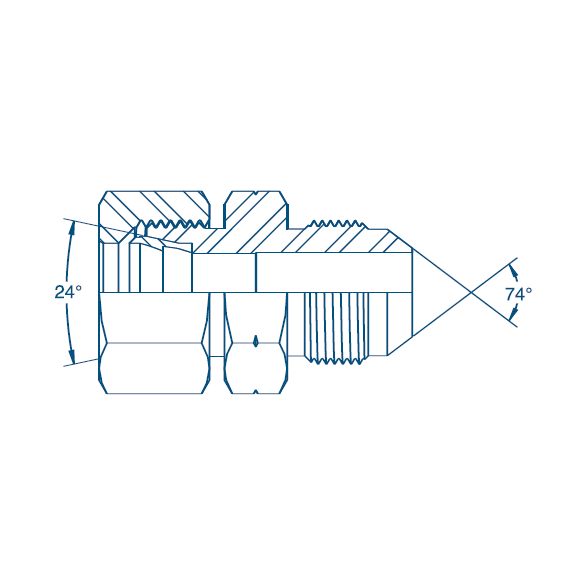 M12 (6L) x 7/16 JIC M/M - Body Only Hydraulic Adaptor M12 (6L) x 7/16 JIC M/M - Body Only Hydraulic Adaptor