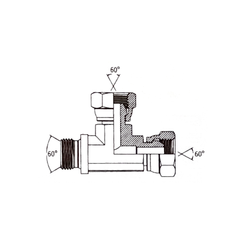 1/4 BSP M/F/F Forged Tee For Bonded Seal Hydraulic Adaptor 1/4 BSP M/F/F Forged Tee For Bonded Seal Hydraulic Adaptor