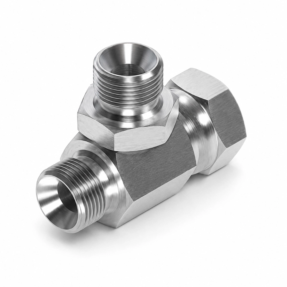 1/4" BSP Male x Swivel Female x Male Tee Hydraulic Adaptor with Hexagon Insert on Branch 1/4" BSP Male x Swivel Female x Male Tee Hydraulic Adaptor with Hexagon Insert on Branch