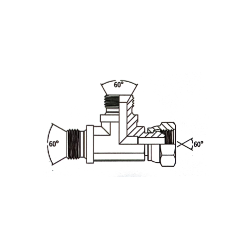 1/4 BSP M/F/M Forged Tee For Bonded Seal Hydraulic Adaptor 1/4 BSP M/F/M Forged Tee For Bonded Seal Hydraulic Adaptor