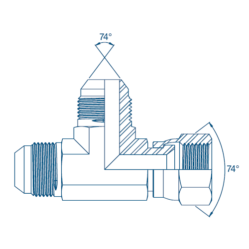 7/16 JIC M/F/M Forged Tee Hydraulic Adaptor 7/16 JIC M/F/M Forged Tee Hydraulic Adaptor