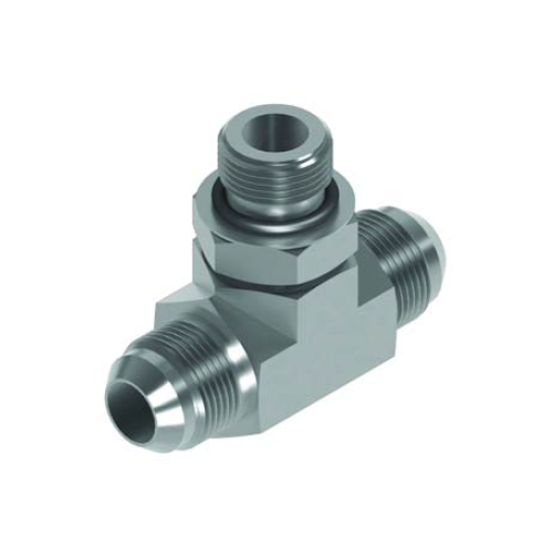 7/16 JIC x 7/16 JIC x 7/16 UNF M/M/M Positional Tee On Branch Hydraulic Adaptor 7/16 JIC x 7/16 JIC x 7/16 UNF M/M/M Positional Tee On Branch Hydraulic Adaptor