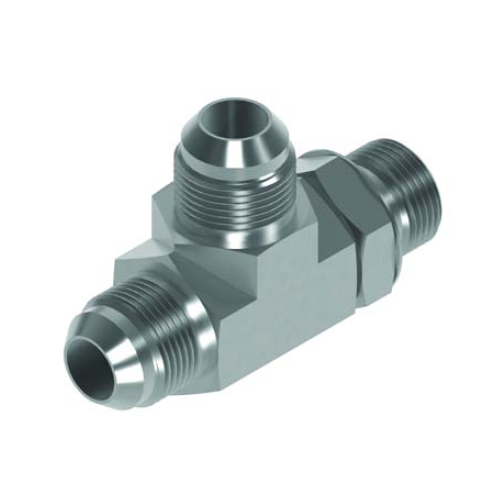 7/16 JIC x 7/16 UNF x 7/16 JIC M/M/M Positional Tee On Run Hydraulic Adaptor 7/16 JIC x 7/16 UNF x 7/16 JIC M/M/M Positional Tee On Run Hydraulic Adaptor