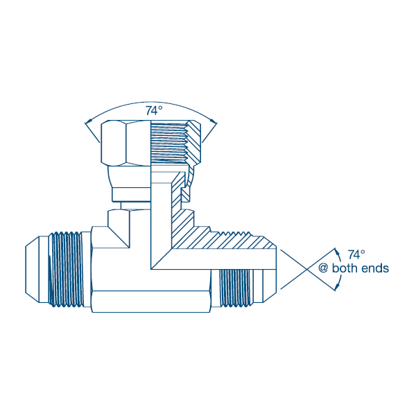 7/16 JIC M/M/F Forged Tee Hydraulic Adaptor