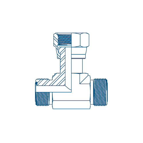 9/16 Orfs M/M/F Tee Hydraulic Adaptor 9/16 Orfs M/M/F Tee Hydraulic Adaptor