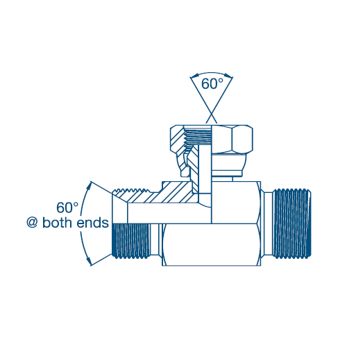 3/8 BSP x 3/8 BSP x 1/4 BSP M/M/F Tee