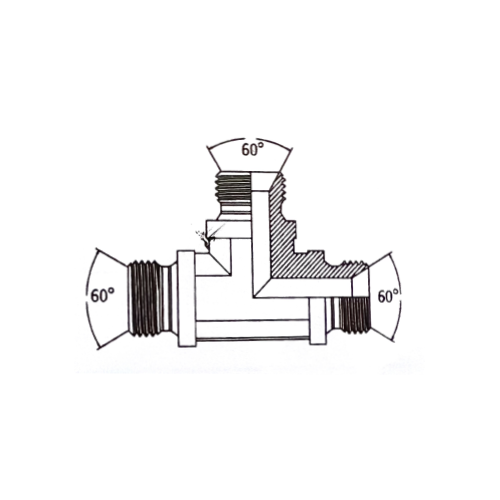 1/4 BSP M/M/M Forged Tee For Bonded Seal Hydraulic Adaptor 1/4 BSP M/M/M Forged Tee For Bonded Seal Hydraulic Adaptor